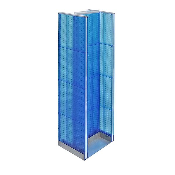 H-Unit Pegboard Floor Display on Revolving Base. Spinner Rack Stand.